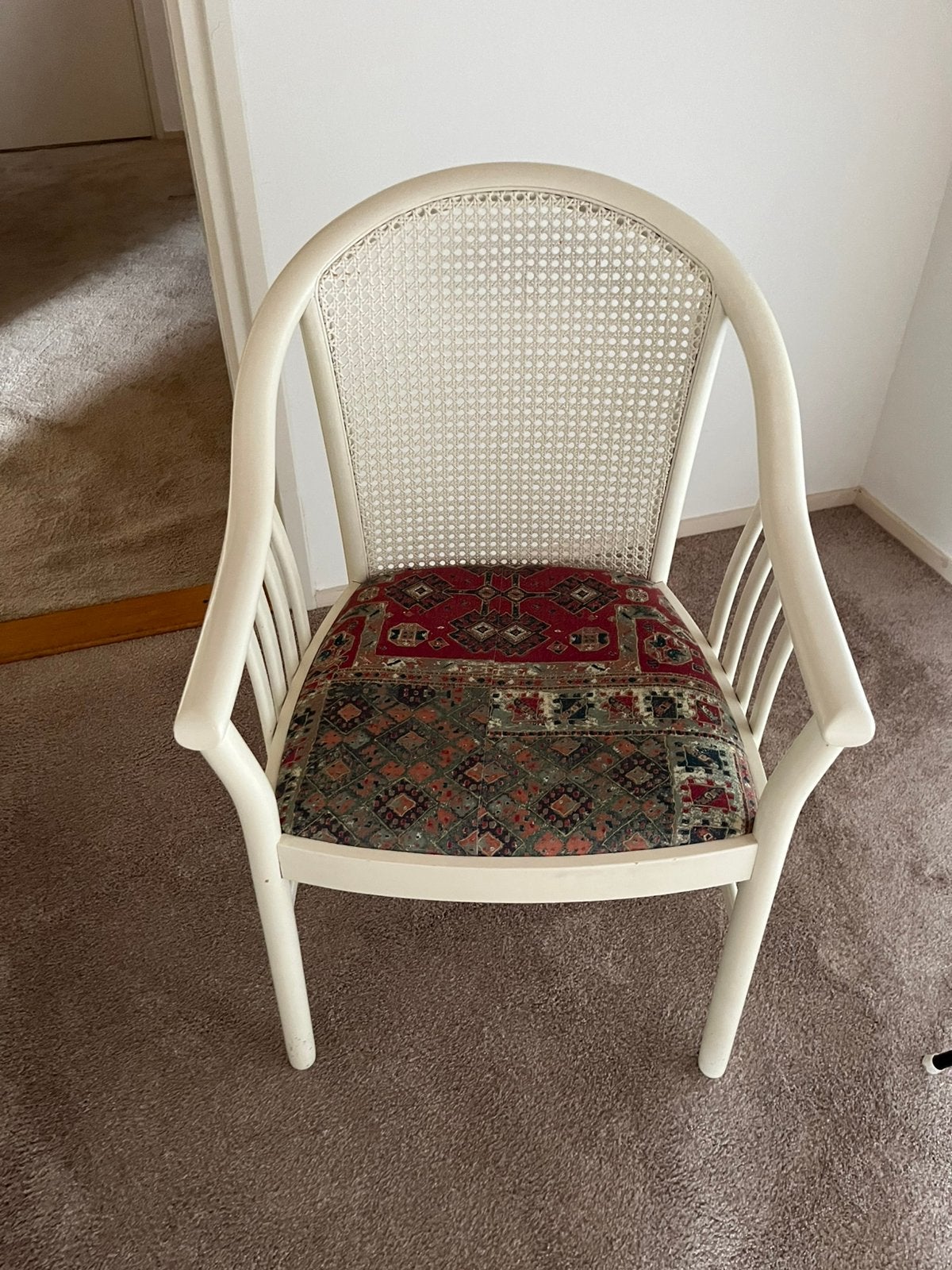 Vintage bijzet fauteuiltje, wit, Huis en Inrichting, Ophalen, Gebruikt, Wit, Vintage
