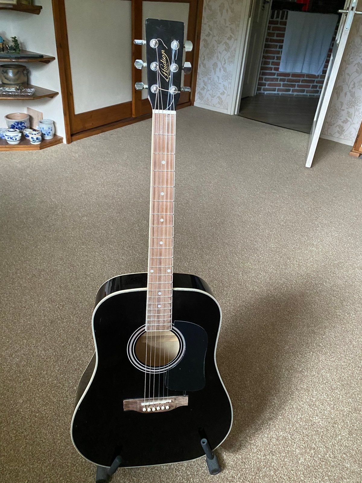 Hudson HD1-DXBK Western gitaar - Zo goed als nieuw, Ophalen, Zo goed als nieuw, Western- of Steelstringgitaar