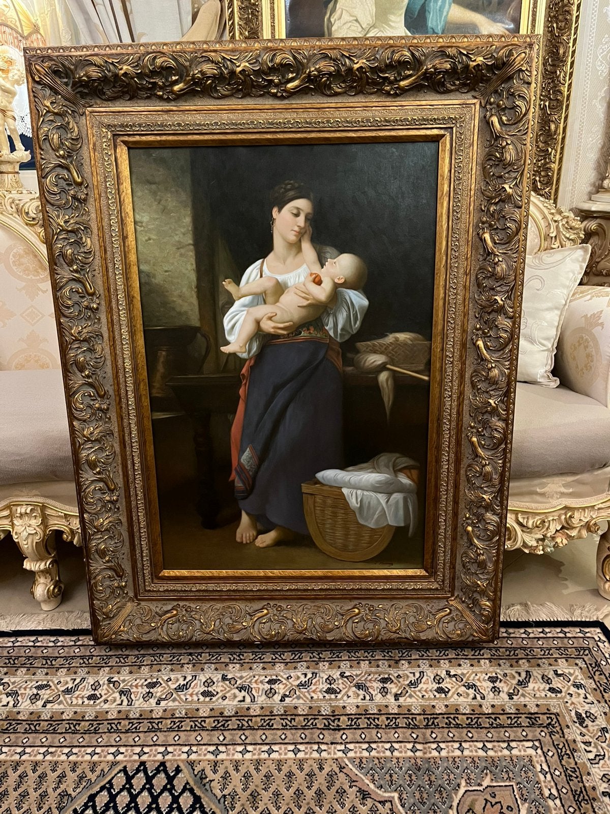 Prachtige groot olieverf portret schilderij, Ophalen of Verzenden