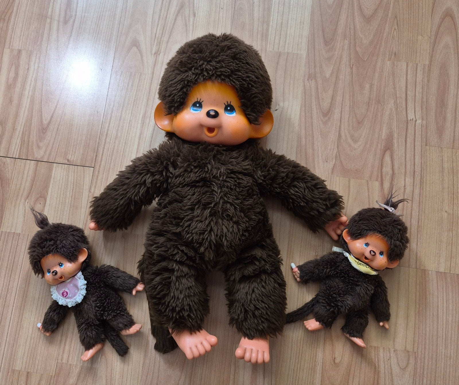 Vintage Monchhichi originele Sekiguchi aapjes set van 3, Ophalen of Verzenden, Gebruikt, Overige typen
