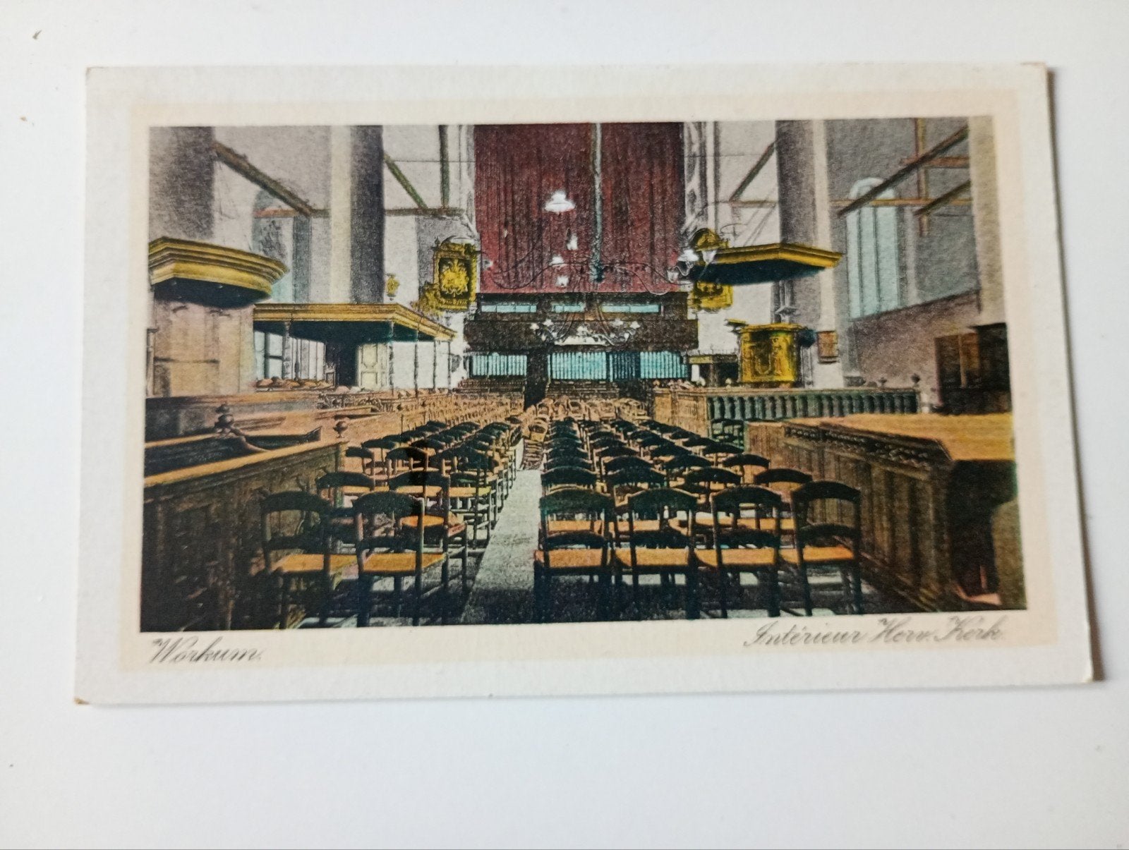 Workum Interieur NH Kerk, Ophalen of Verzenden, Voor 1920, Ongelopen, Friesland