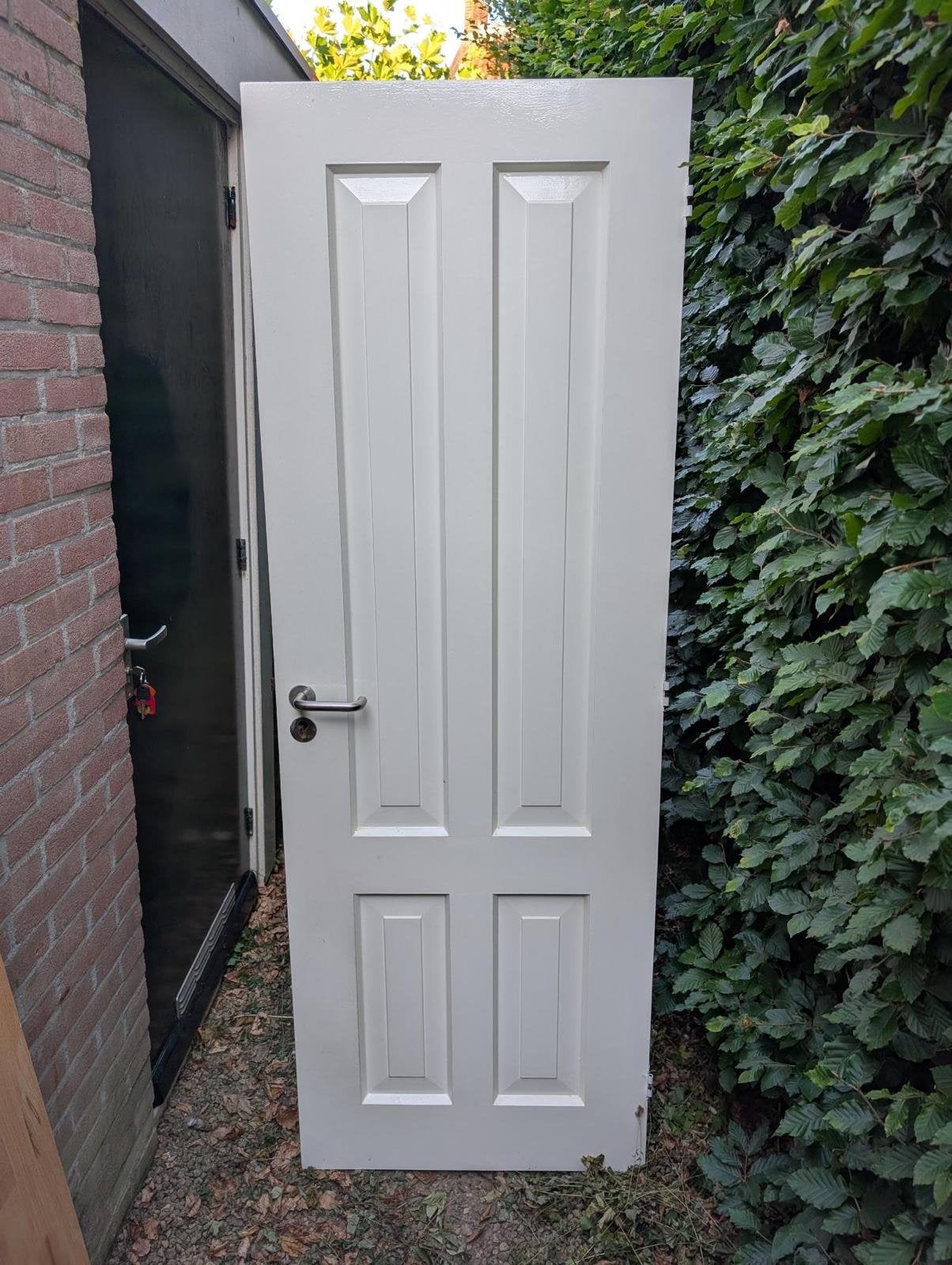 Binnendeur 72,5x208 cm - Klassiek paneeldesign, Ophalen, Gebruikt, Minder dan 80 cm, Binnendeur