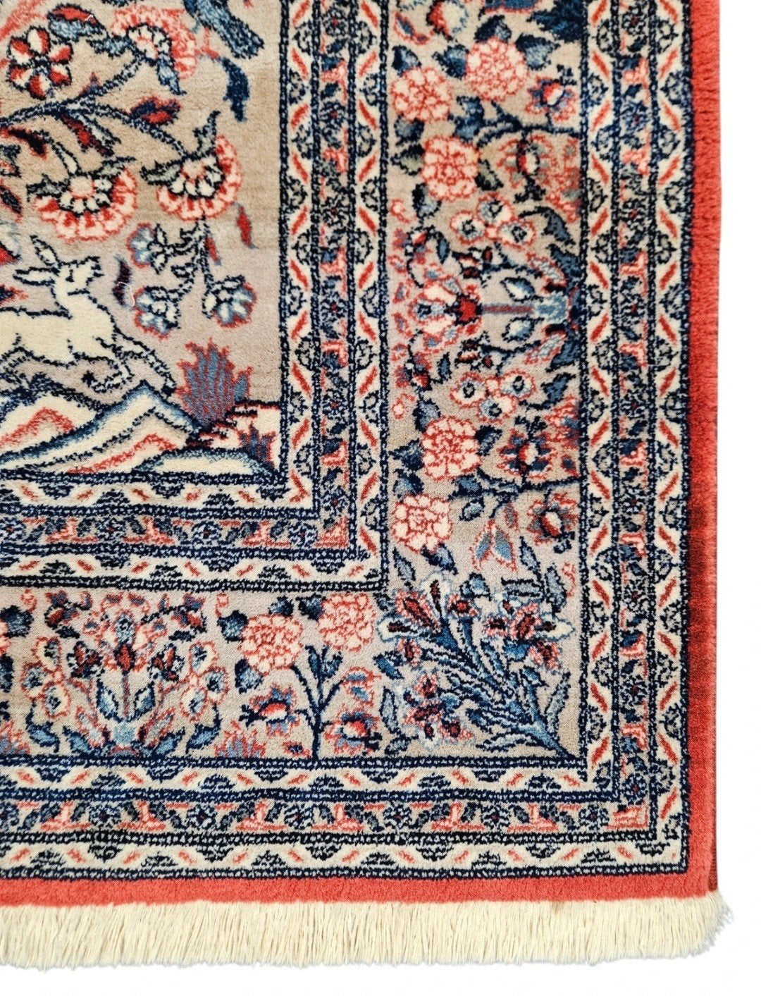 Vintage oosters wol Muskabad vloerkleed floral 138x194cm, Huis en Inrichting, Stoffering | Tapijten en Kleden, 100 tot 150 cm