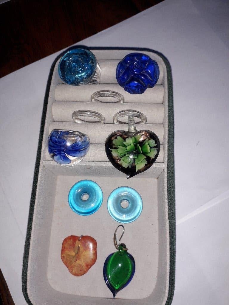 PRACHTIGE COLLECTIE VINTAGE GLAZEN MURANO SIERADEN ( 11 st ), Antiek en Kunst, Ophalen of Verzenden