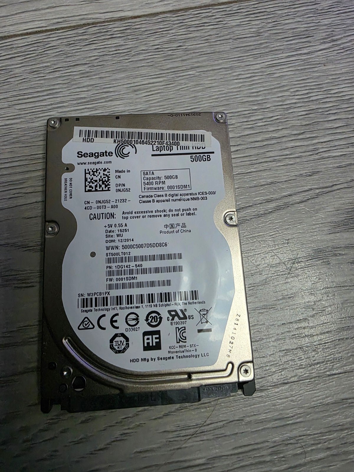 Seagate HDD 500GB 5400 RPM SATA Laptop Harde Schijf, Computers en Software, Intern, Gebruikt, Ophalen of Verzenden, Seagate