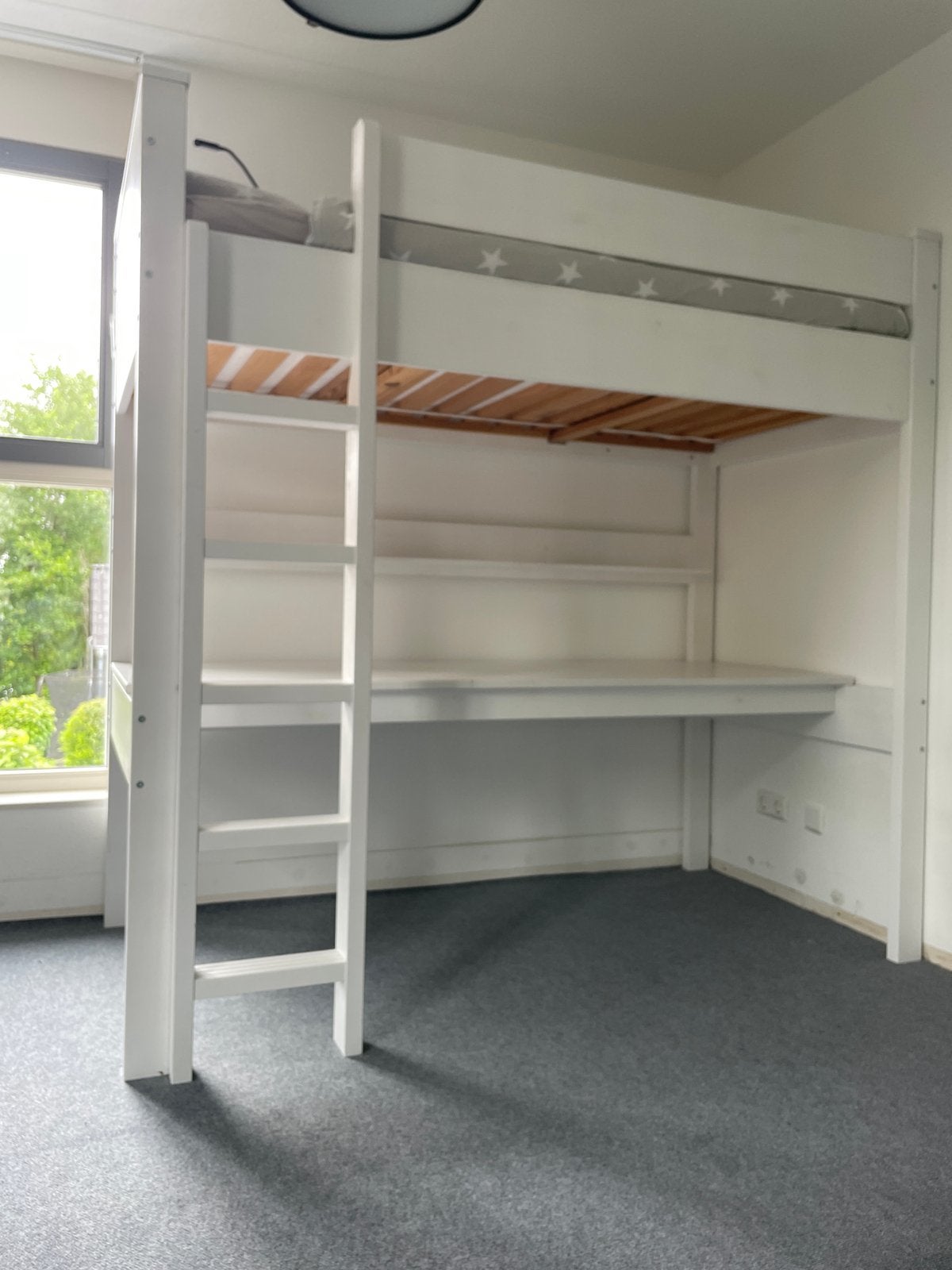 Bopita hoogslaper met bureau en matras (90x200), Ophalen, Gebruikt, 100 cm of meer, Hoogslaper of Stapelbed