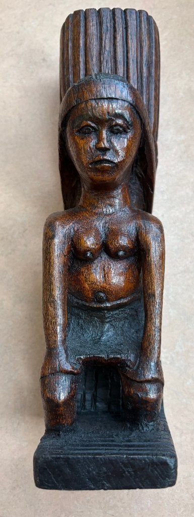 Mooi houten beeldje, Afrika, Hout, 24 cm, Bruin, Afrika