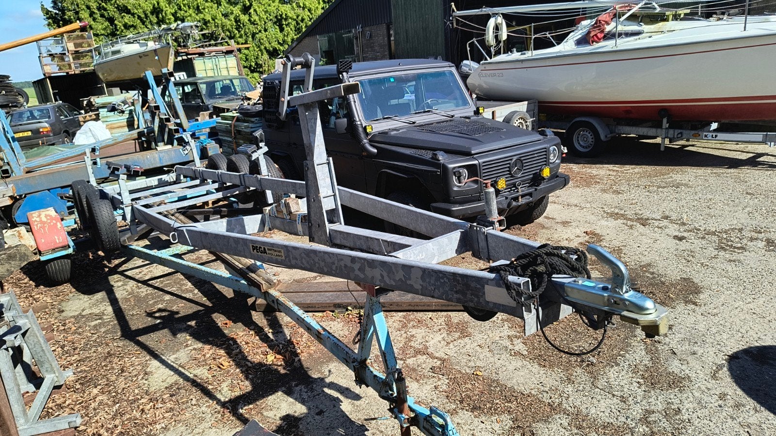 Pega triple as stallingstrailer, Watersport en Boten, Ophalen, Gebruikt, Overige typen, .