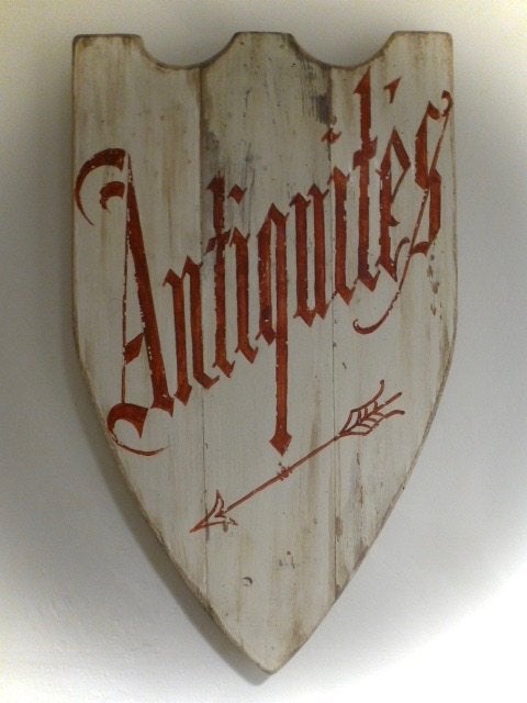 Handgeschilderd houten reclamebord Antiques/antiek/brocante, Reclamebord, Gebruikt, Ophalen of Verzenden, B6