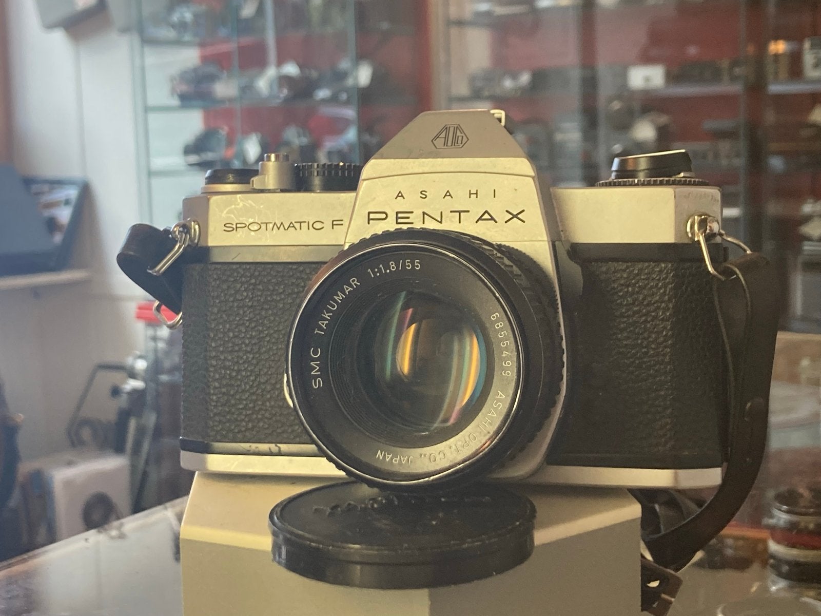 Asahi Pentax Spotmatic F met SMC Takumar 55mm f/1.8, Ophalen of Verzenden, Gebruikt, Spiegelreflex, Pentax