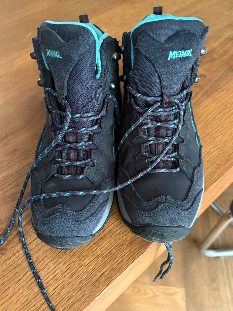 Wandelschoenen grijs/blauw Meindl UK maat 4 (37), Ophalen, Zo goed als nieuw, Schoenen