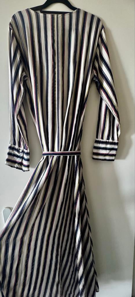 Sluiz Ibiza Bohemian Wikkeljurk Gestreepte Maxi Jurk Maat M, Maat 38/40 (M), Overige kleuren, Ophalen of Verzenden, Zo goed als nieuw