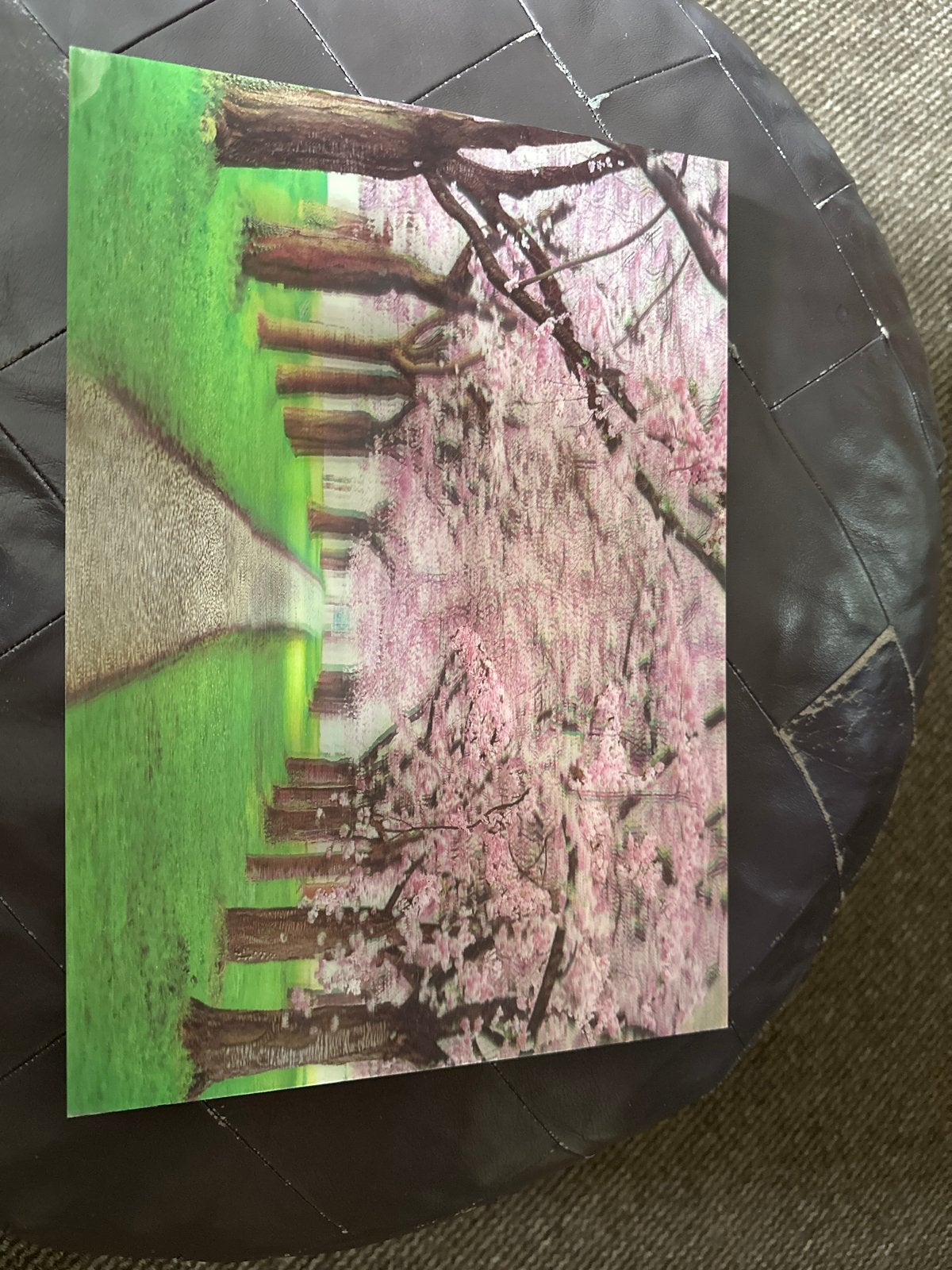 Schilderij met Japanse kersenbloesem - 34,5 x 24,5 cm, Huis en Inrichting, Woonaccessoires | Schilderijen, Tekeningen en Foto's