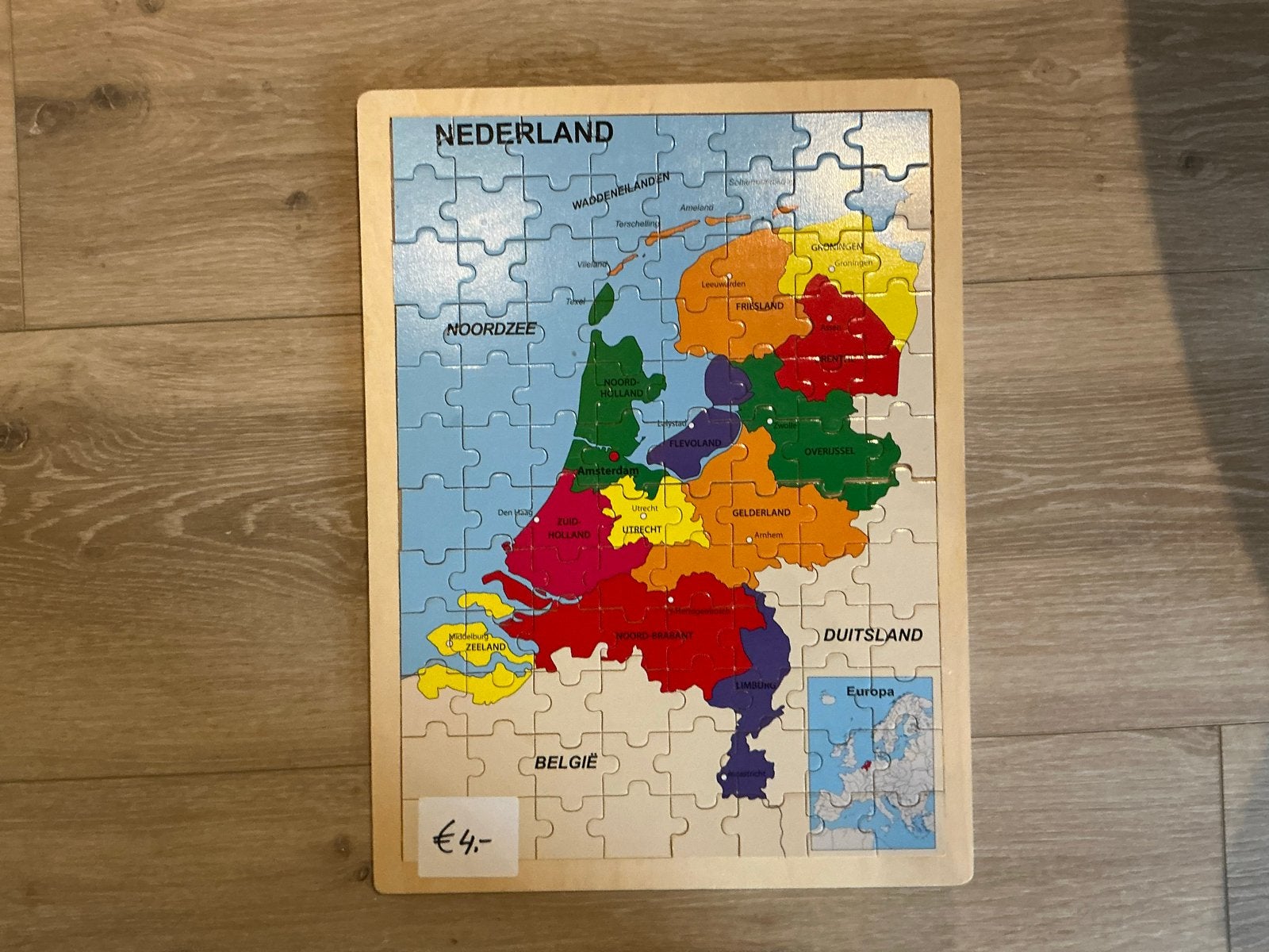 Houten puzzel Nederland - Educatief en leuk!, Gebruikt, Van hout, 4 tot 6 jaar, Meer dan 50 stukjes