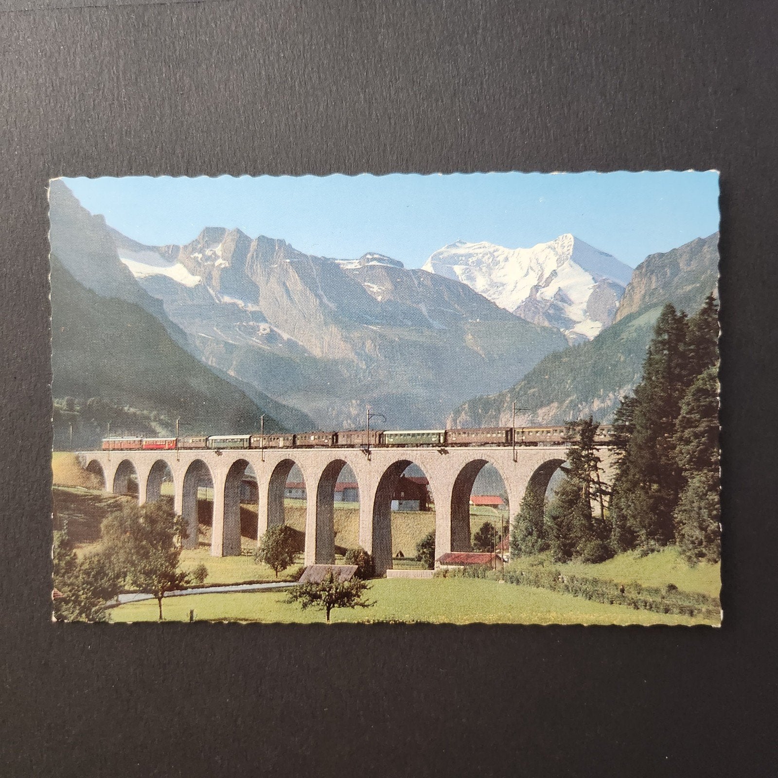 Oude ansichtkaart: Viaduct Lötschbergbahn BLS, Zwitserland, Verzamelen, Ansichtkaarten | Buitenland, Ophalen of Verzenden, 1960 tot 1980