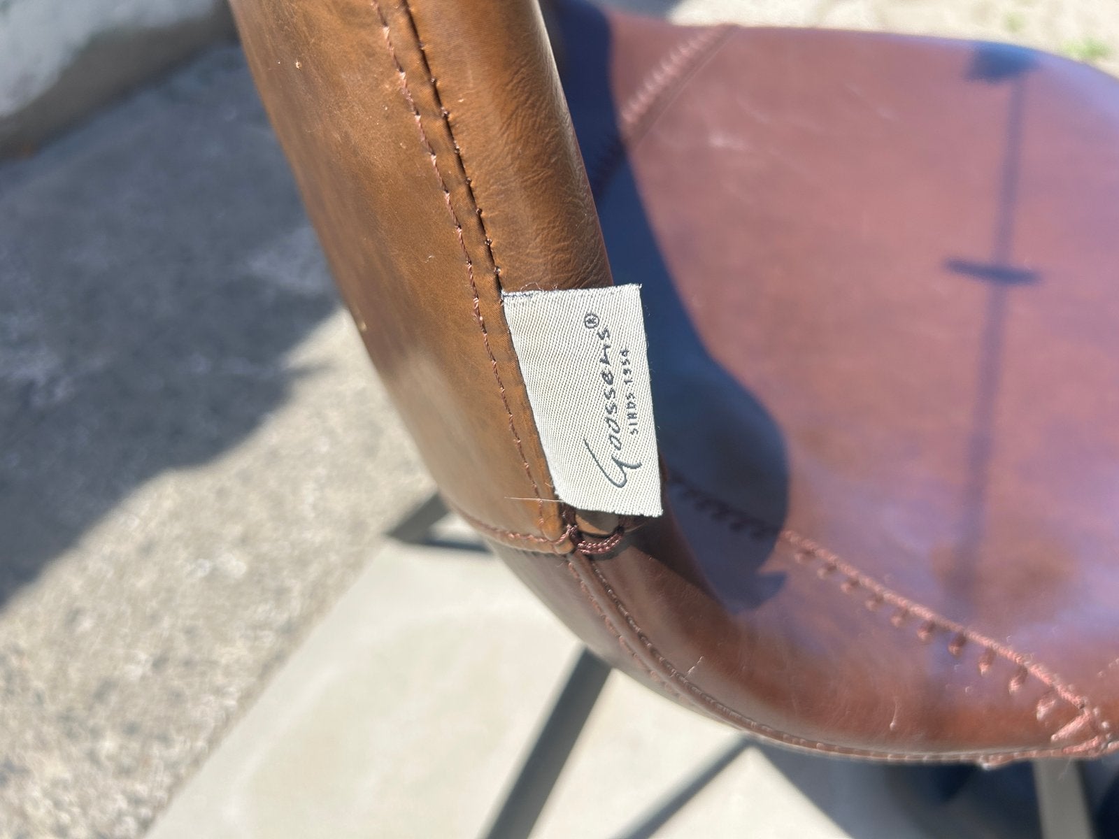 2 Goossens eetkamerstoelen - Bruin leer, Ophalen, Gebruikt, Twee, Bruin
