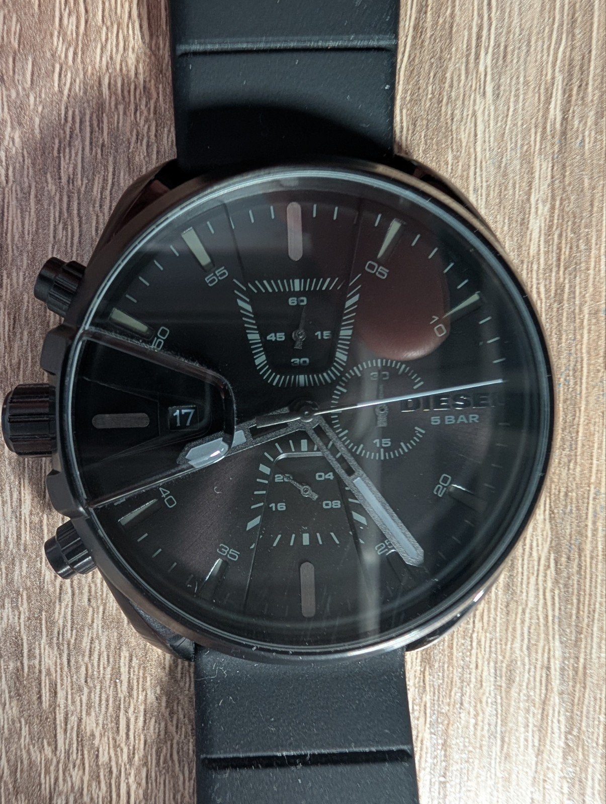 Diesel horloge - Zwart met siliconen band, Overige merken, Staal, Polshorloge, Kunststof