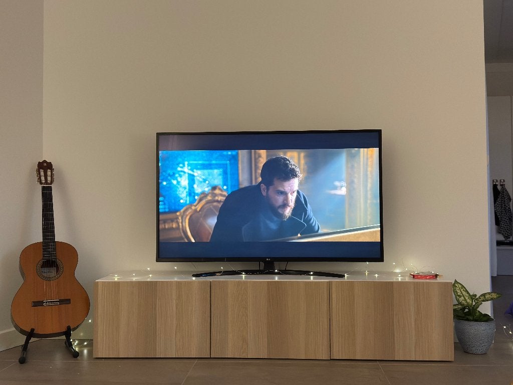 IKEA BESTÅ TV-meubel 180 cm Wit/FANRIK Essen, Ophalen, 150 tot 200 cm, Scandinavisch, Modern, Minimalistisch, Zo goed als nieuw