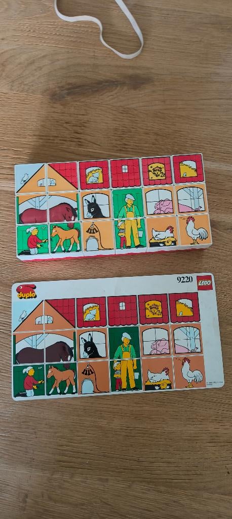 duplo  9220 boerderij puzzel compleet met voorbeeld vintage, Ophalen of Verzenden, Gebruikt, Duplo