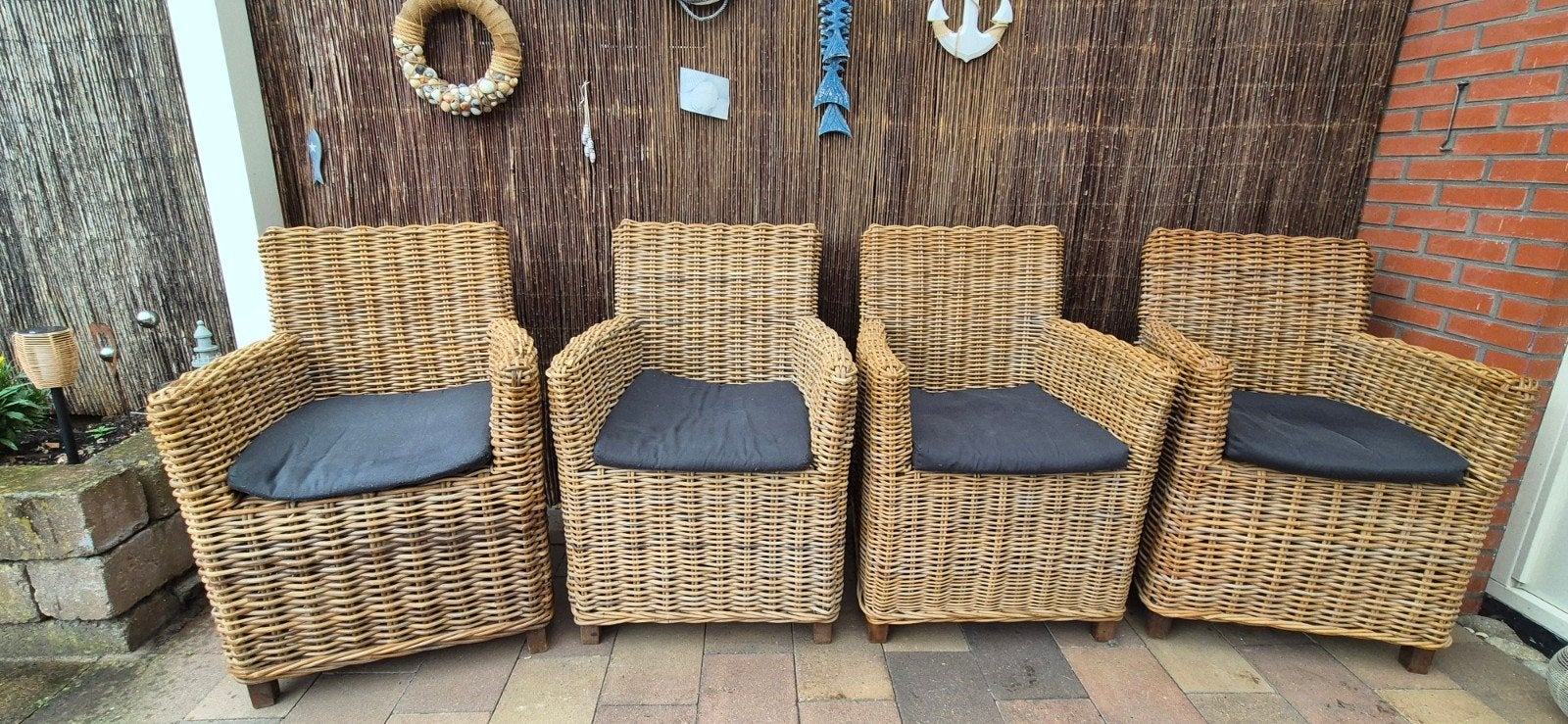 Eetkamerstoelen, Huis en Inrichting, Stoelen, Ophalen, Bruin, Riet of Rotan, Vier