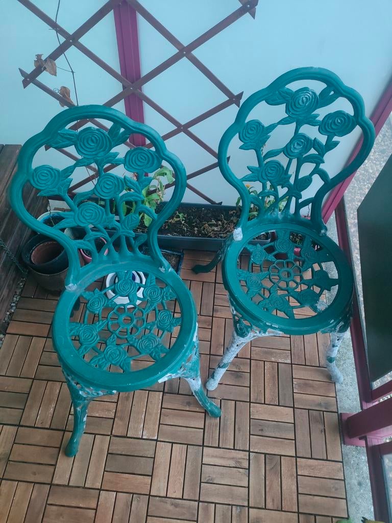 Metalen tuinstoelen, Ophalen, Gebruikt, Metaal