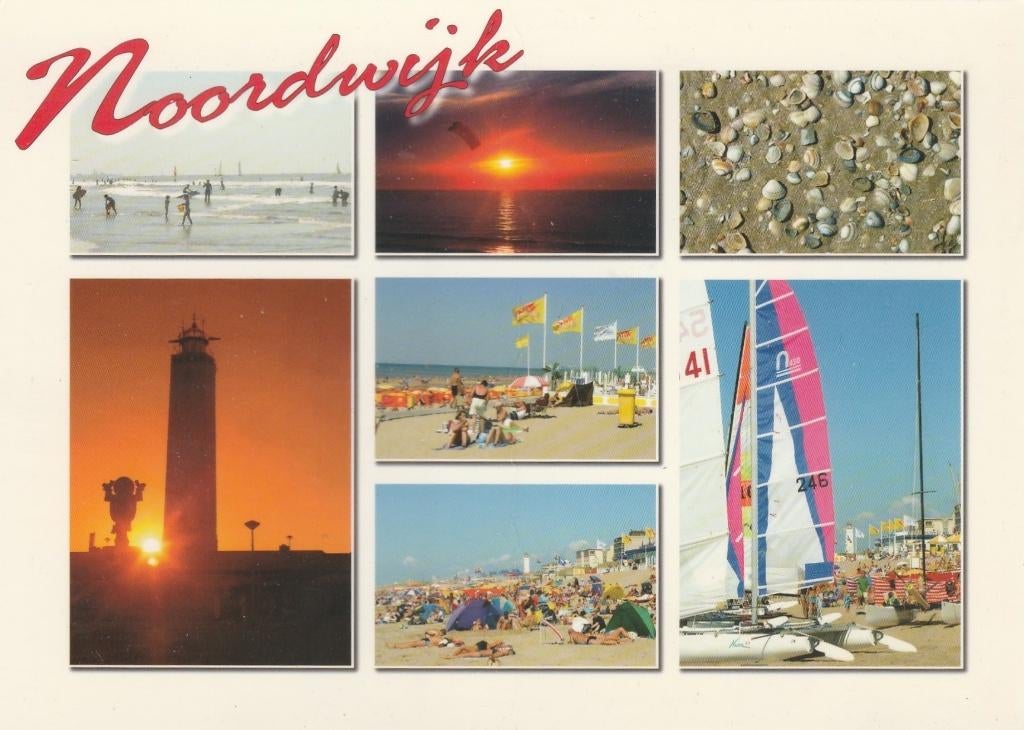 NOORDWIJK Strand Vuurtoren Schelpen, Verzamelen, Ansichtkaarten | Nederland, Ongelopen, Zuid-Holland, 1980 tot heden, Verzenden