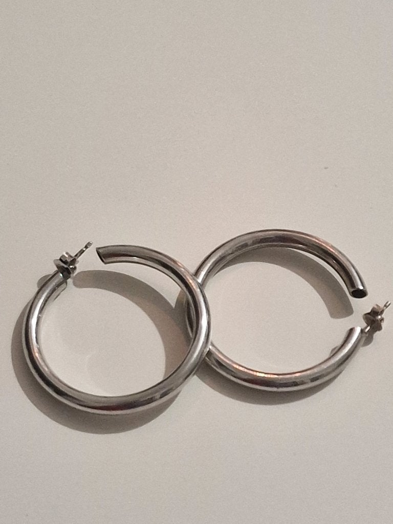 Zilveren Oorbellen - Creolen, Ophalen of Verzenden, Zilver, Zilver, Hangers