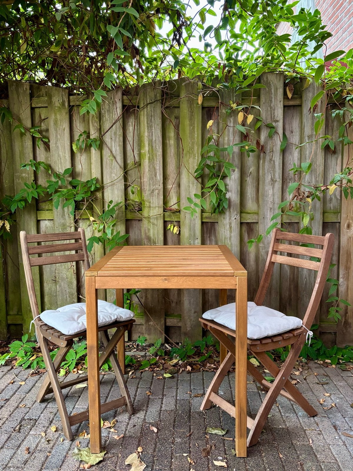 IKEA NÄMMARÖ Tafel + 2x ASKHOLMEN Stoelen, Gebruikt, Eettafel, Tuinset, Hout
