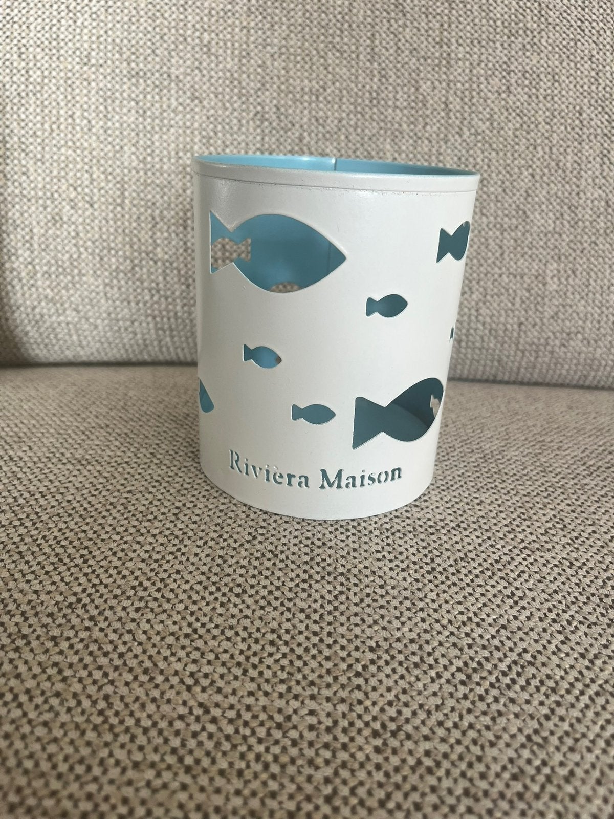 Te koop; waxinelichthouder vissen van Rivièra Maison, Meerkleurig, Ophalen of Verzenden, Metaal, Kandelaar