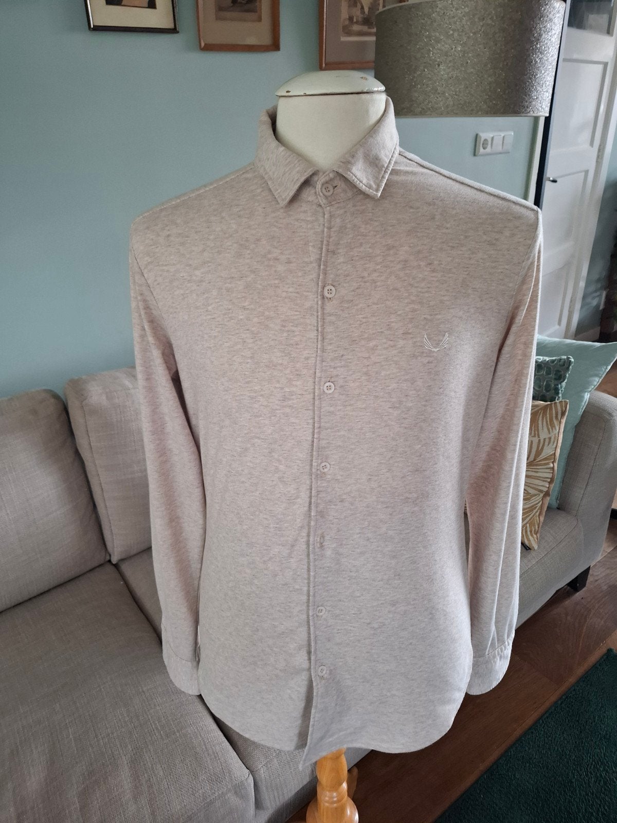 zumo stretch overhemd maat L, Zumo, Beige, Zo goed als nieuw, Halswijdte 39/40 (M)