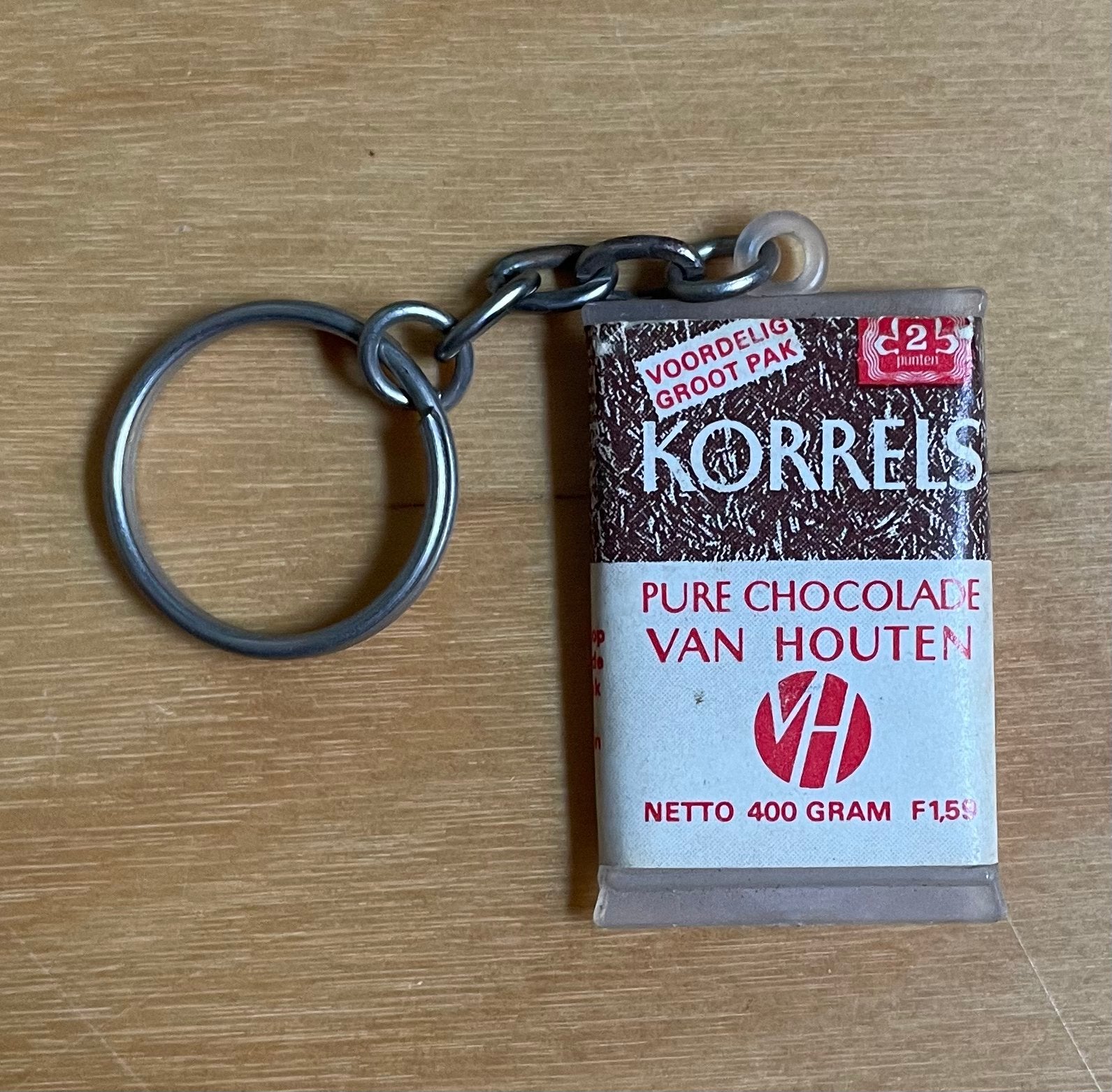 Vintage sleutelhanger van Houten korrels, Verzamelen, Sleutelhangers, Ophalen of Verzenden, Gebruikt, Merk