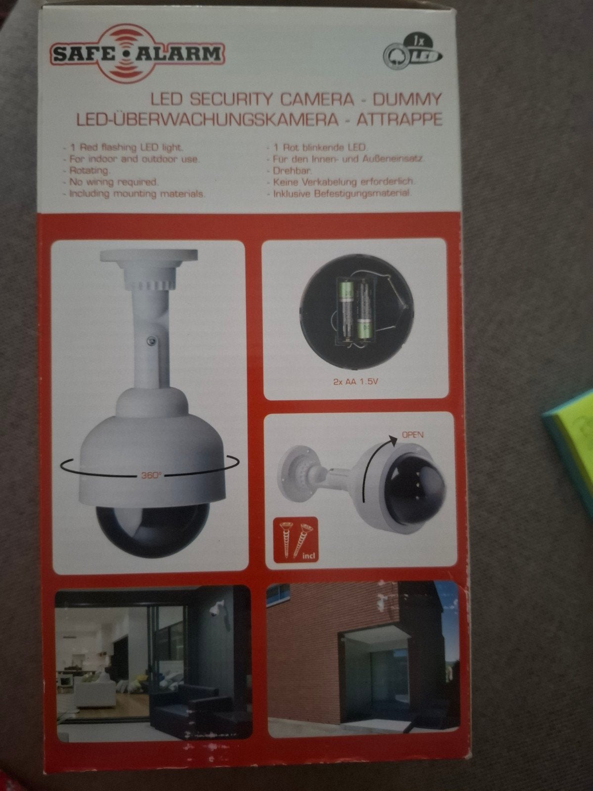 Safe Alarm LED Beveiligingscamera Dummy - Nieuw in doos, Audio, Tv en Foto, Videobewaking, Ophalen of Verzenden, Nieuw, Buitencamera