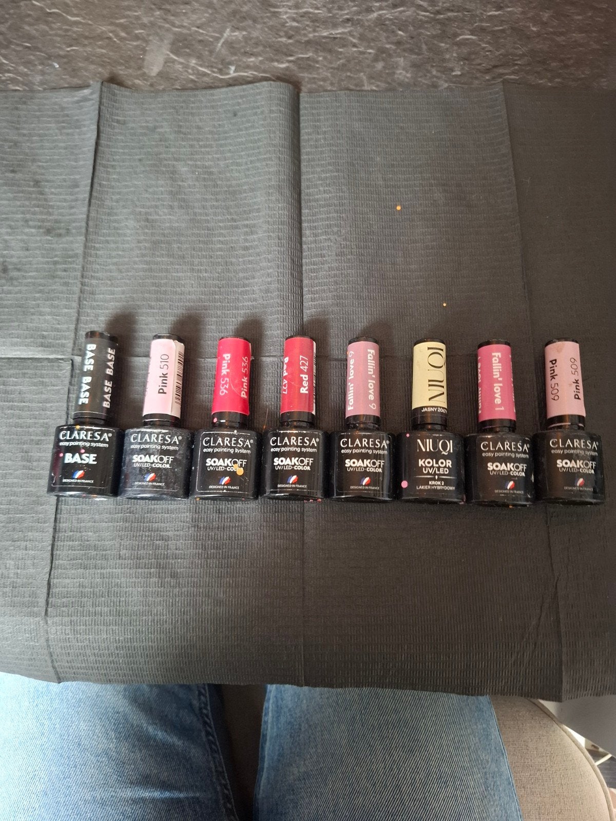 Gellak set - Claresa & Niuqi UV/LED kleuren en base coat, Ophalen of Verzenden, Gebruikt, Gehele gezicht, Overige typen