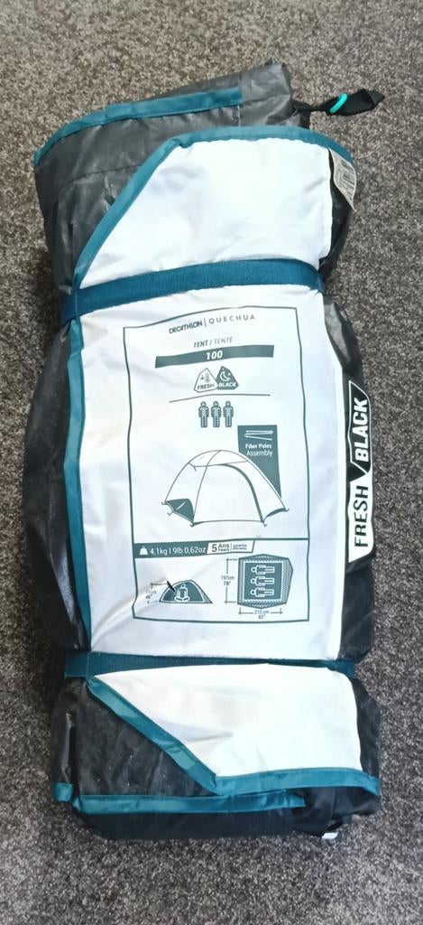 Nieuwe Quechua MH100 Fresh & Black 3-persoons tent, Caravans en Kamperen, Ophalen of Verzenden, Nieuw, Tot en met 3