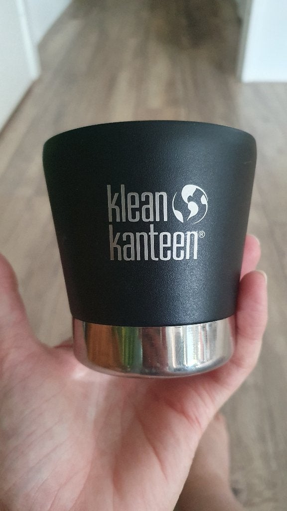 Klean Kanteen thermo cappuccino beker, Overige typen, Ophalen of Verzenden, Zo goed als nieuw, Zwart