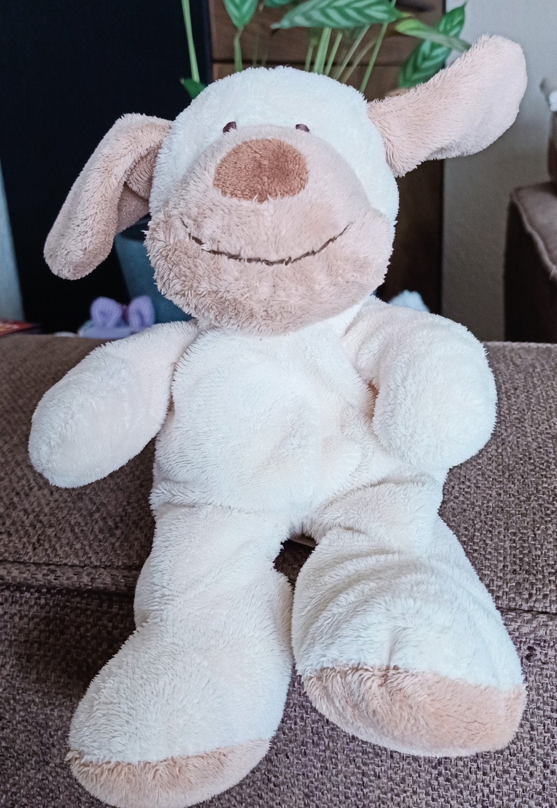 Nicotoy. The baby collection. Beige ecru hondje., Zo goed als nieuw, Wasbaar, Middelgroot (20 tot 80 cm), Nicotoy