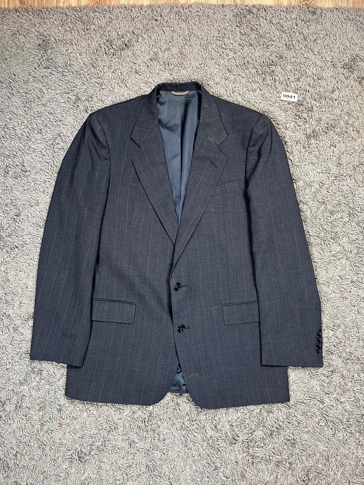 Vintage 80s christian Dior wool Blazer Navy Pinstripe, Kleding | Heren, Kostuums en Colberts, Christian Dior, Blauw, Overige maten