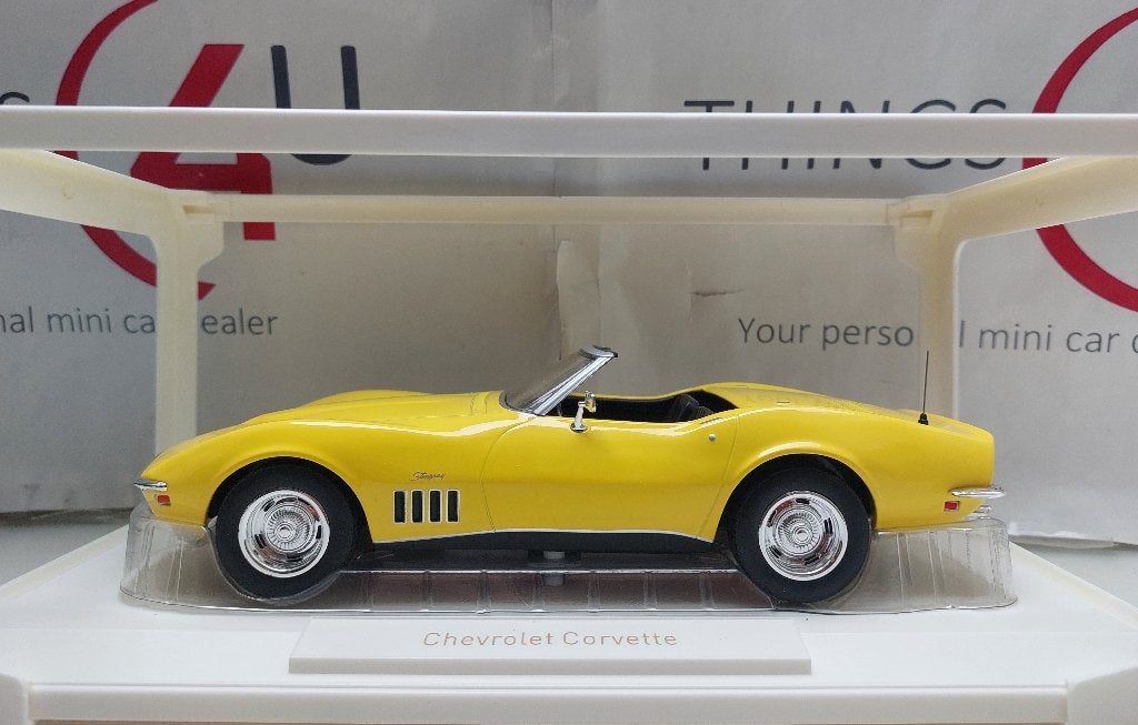 Norev 1:18 Chevrolet Corvette Cabrio 1969 geel nieuw in doos, Ophalen of Verzenden, Nieuw, Auto, Norev