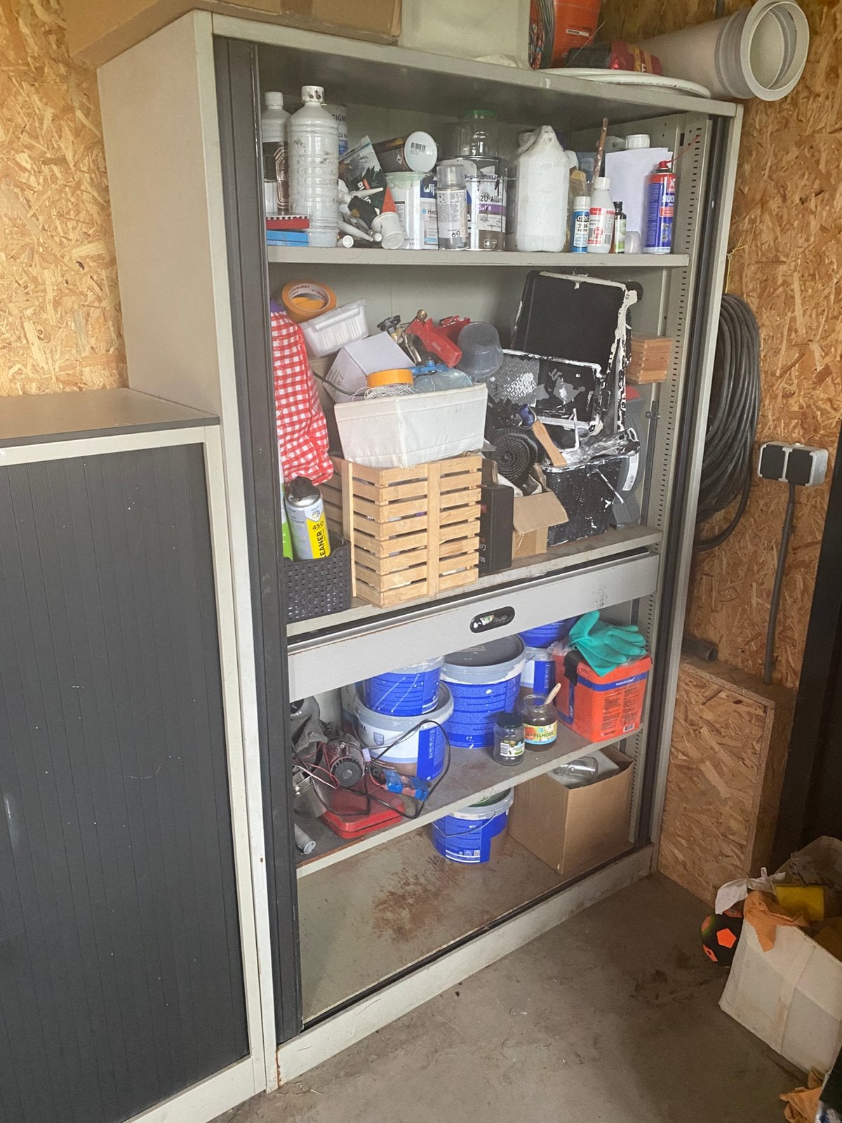 Archiefkast roldeurkast garagekast, Ophalen, Gebruikt, 100 tot 150 cm, Metaal