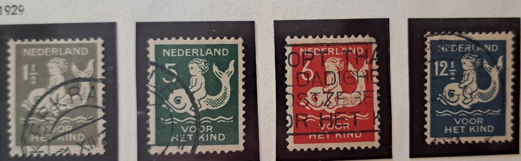 Nederland 1929 nvph 225/228 gest.. (Davo), Ophalen of Verzenden, T/m 1940, Gestempeld