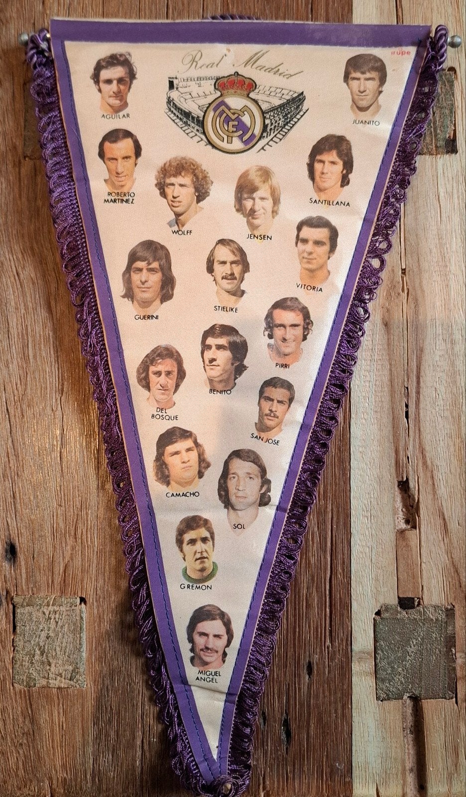 Real Madrid Vaantje Voetbal Jaren '70 - Vintage Club Memorab, Ophalen of Verzenden, Gebruikt, Buitenlandse clubs, Vaantje of Sjaal