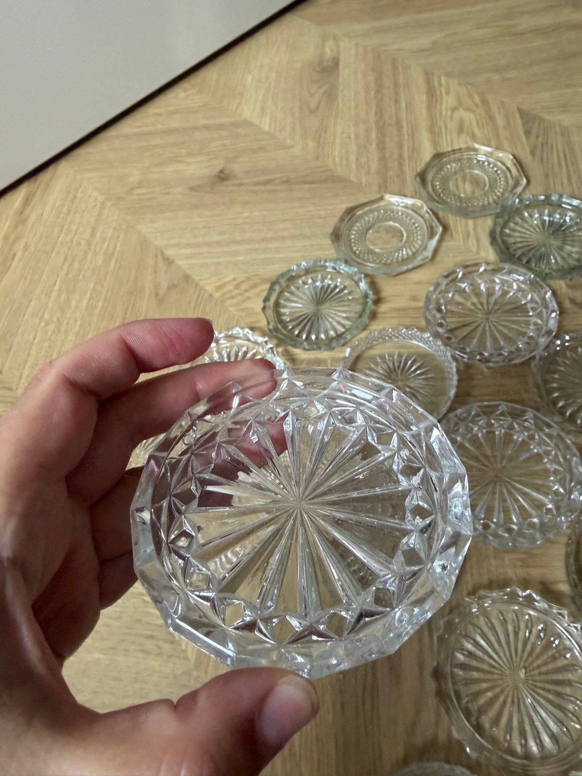25 kristallen onderzetters voor kaarsen/glazen, Ophalen of Verzenden