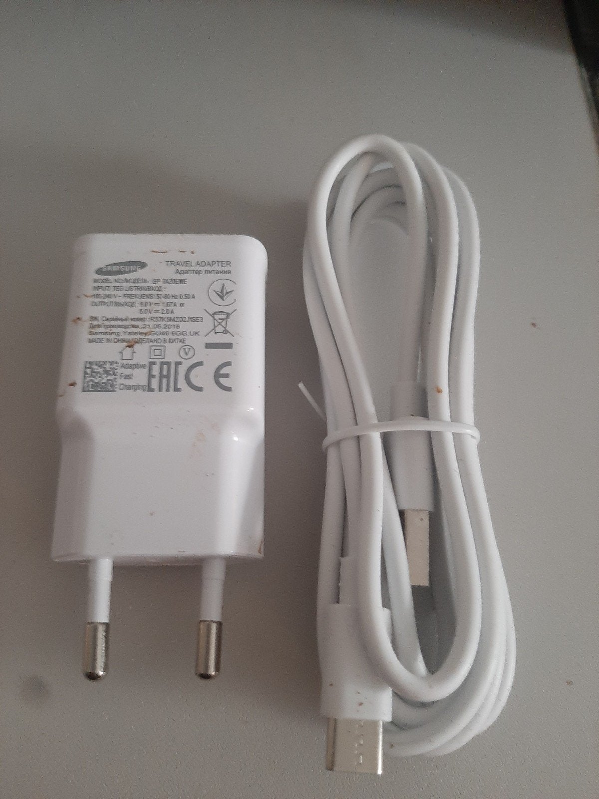 Samsung Snellader met USB-C Kabel (Wit), Telecommunicatie, Mobiele telefoons | Telefoon-opladers, Snellader, USB-C, Gebruikt, Samsung
