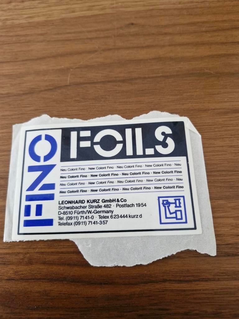7765 Vintage Leonhard Kurz GmbH & Co. Sticker - Fino Foils, Ophalen of Verzenden