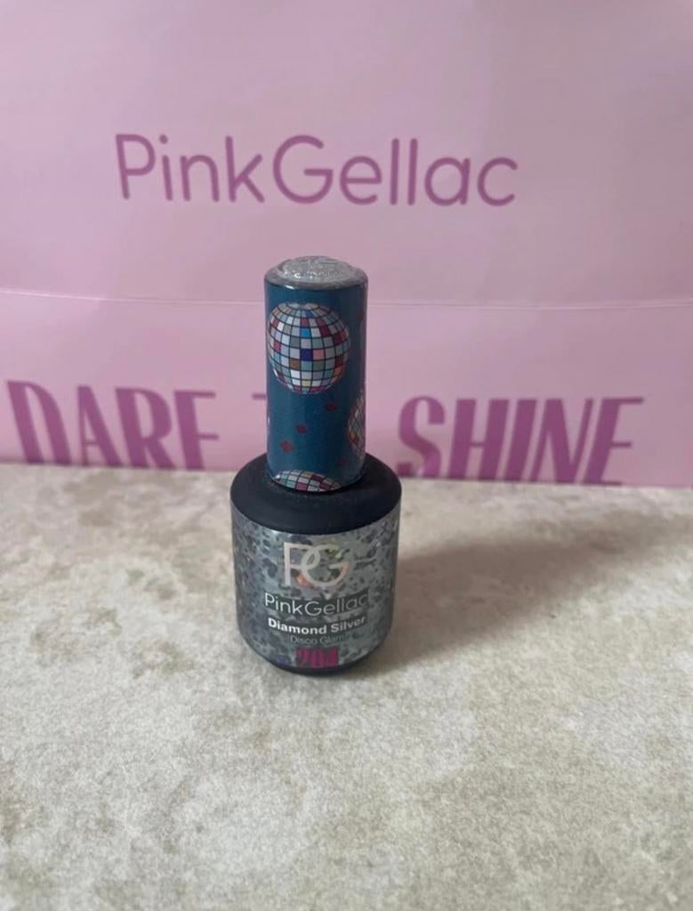 Pink Gellac 204 Diamond Silver - Nieuw, Nieuw, Ophalen of Verzenden, Zilver, Handen en Nagels