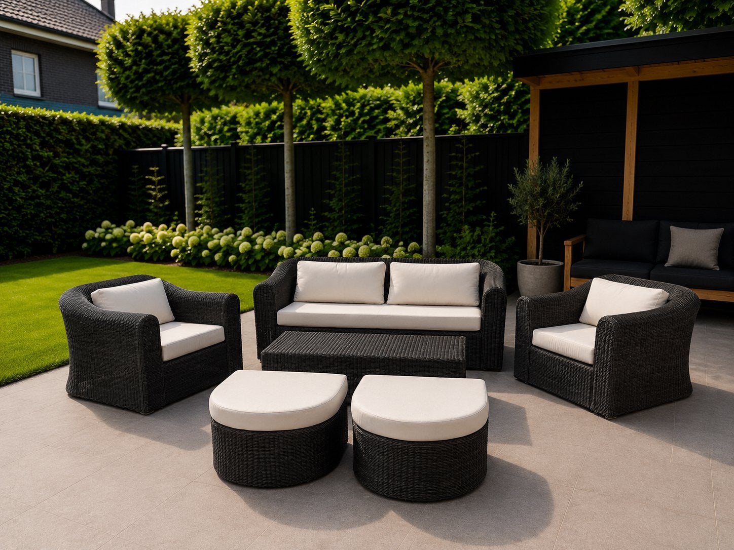 Borek Bali Loungeset Tuinset, Ophalen, Zo goed als nieuw, Wicker, Bank