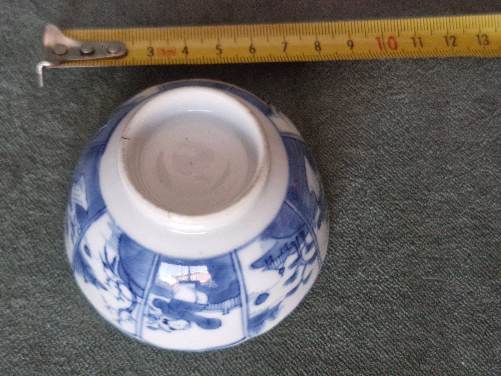 Antieke Chinese porseleinen kom, blauw-wit decor, Ophalen of Verzenden