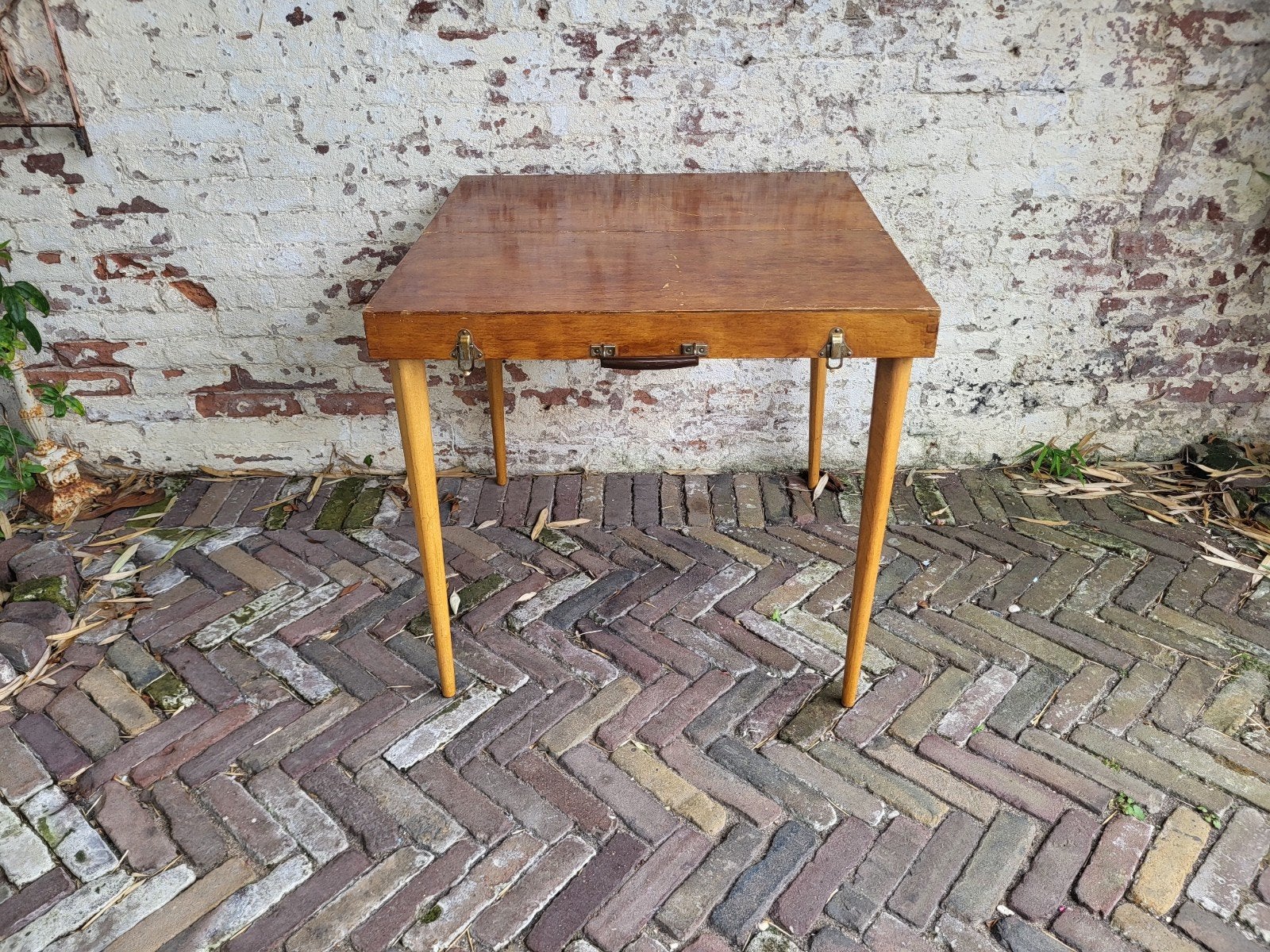 franse vintage opvouwbare tafel/ reistafel / allegonda, Ophalen of Verzenden