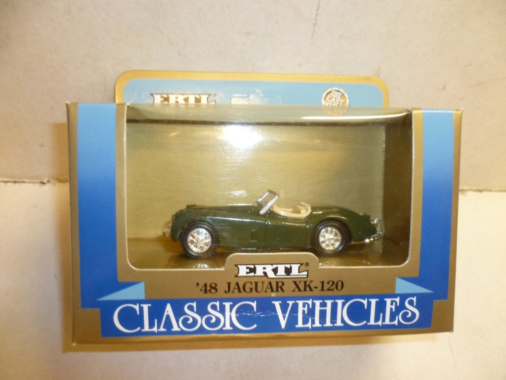 Ertl 1990 USA Jaguar XK 120 1948 donkergroen 1:43 modelauto., Ophalen of Verzenden, Nieuw, Auto, Overige merken