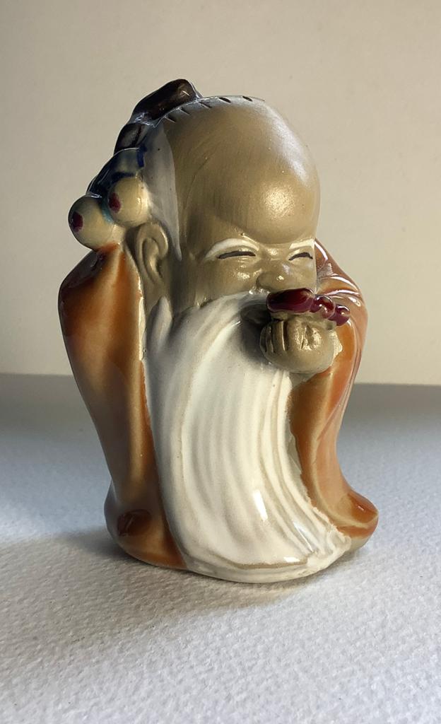 Vintage Chinese Shiwan Mudman porselein 9 cm, Ophalen of Verzenden